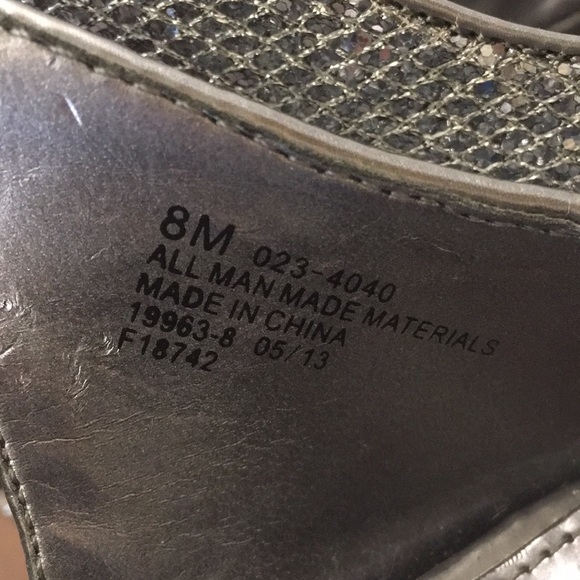 N by Nicole Miller Silver Heels Sz 8M ✨sparkly✨ - Picture 7 of 8